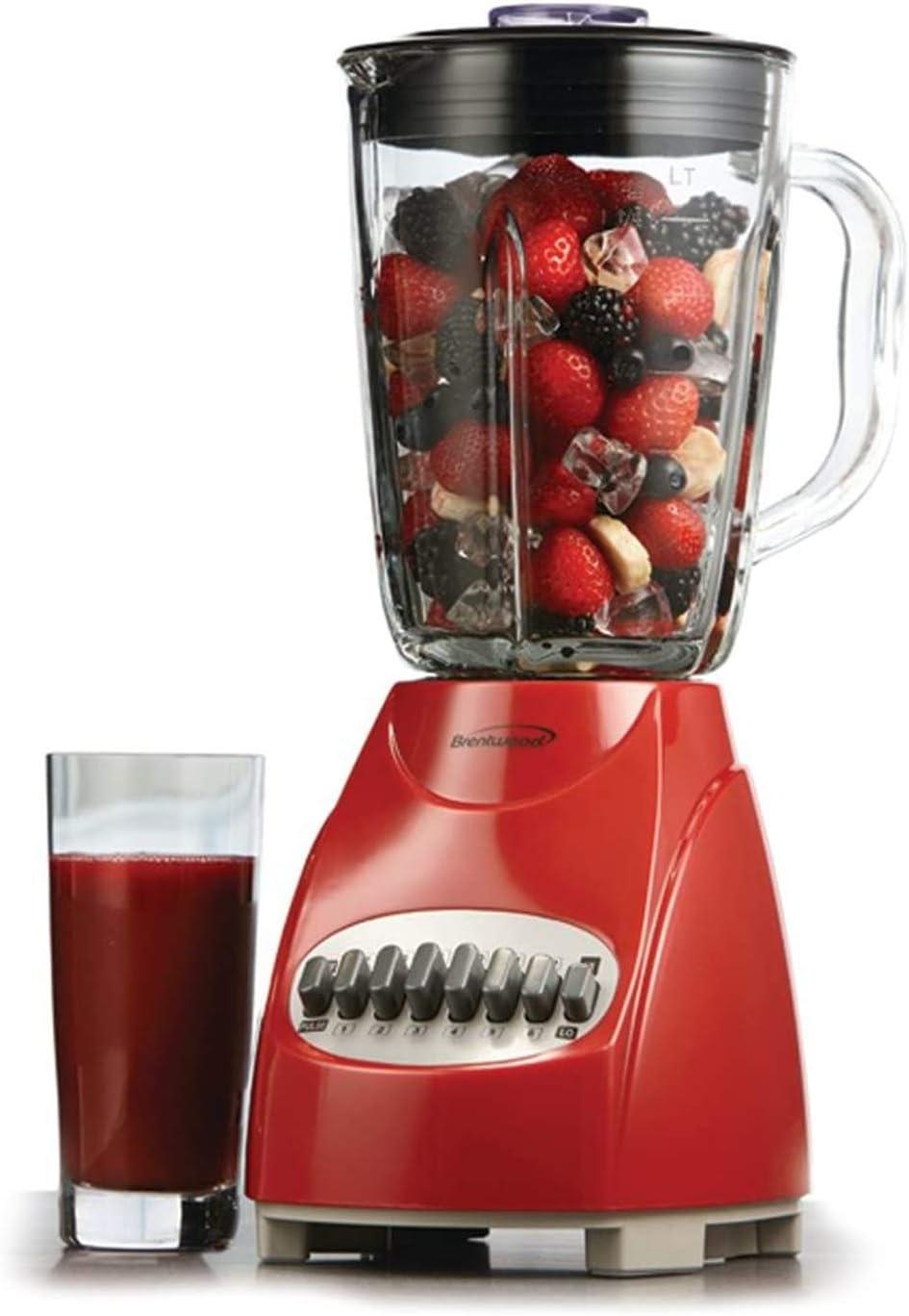 Brentwood 12-Speed Blender Glass Jar in Red