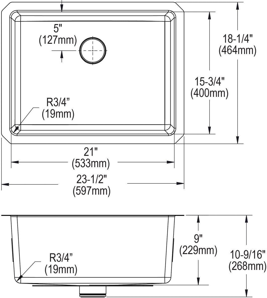 Lustrous Satin Stainless Steel Single Bowl Undermount Sink