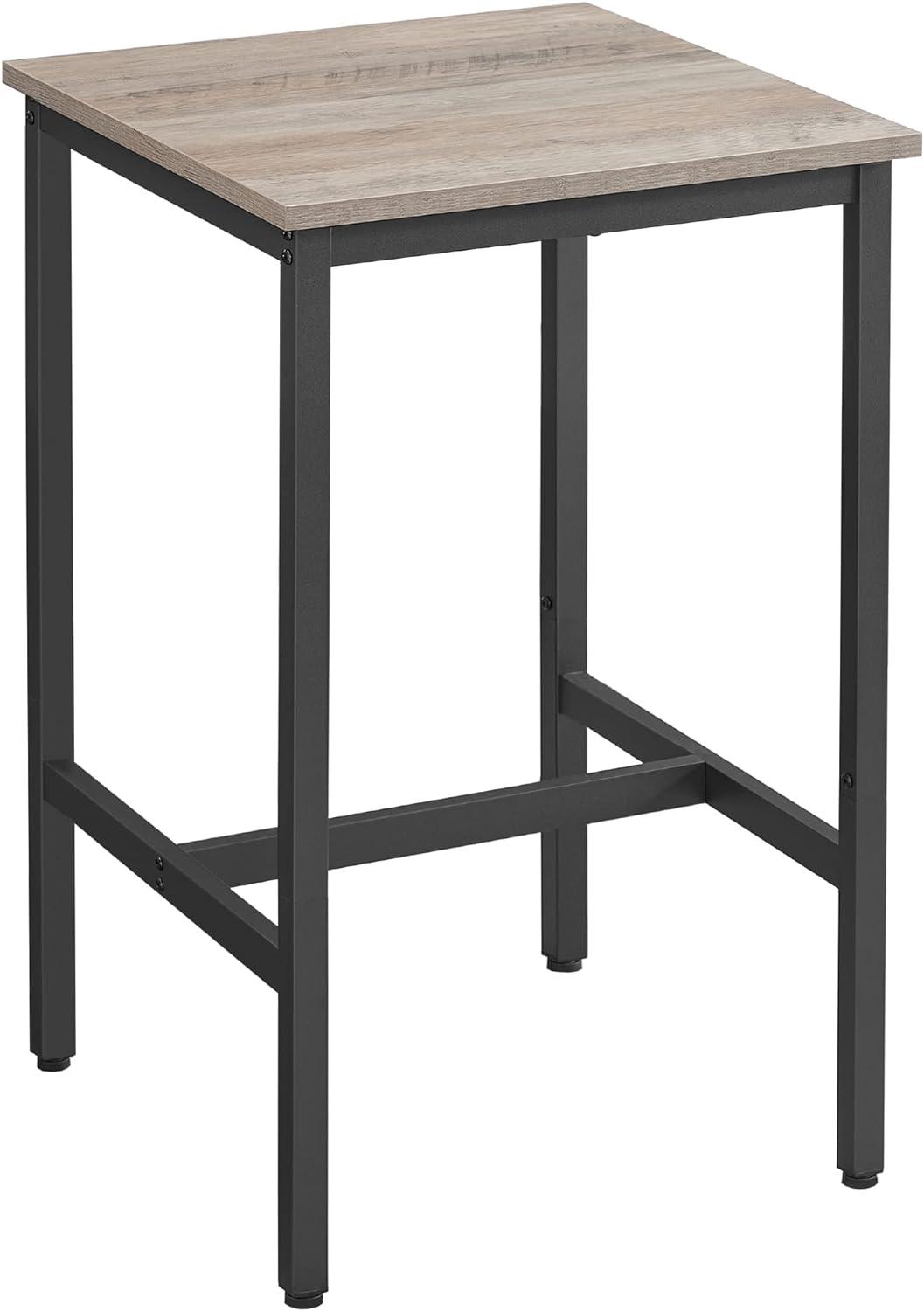 VASAGLE Bar Table Small Kitchen Table High Top Pub Table for Dining Kiichen Room Study Greige and Black