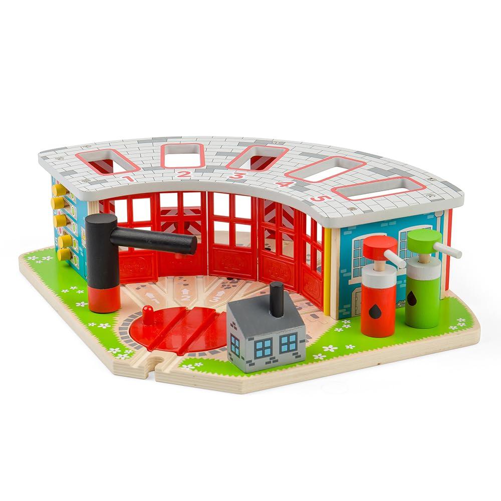 Bigjigs Rail Five Way Engine Shed