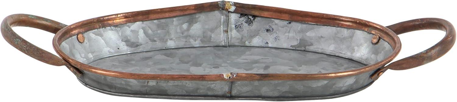 DecMode 14", 22", 28"W Gray Metal Galvanized Tray, 3-Pieces