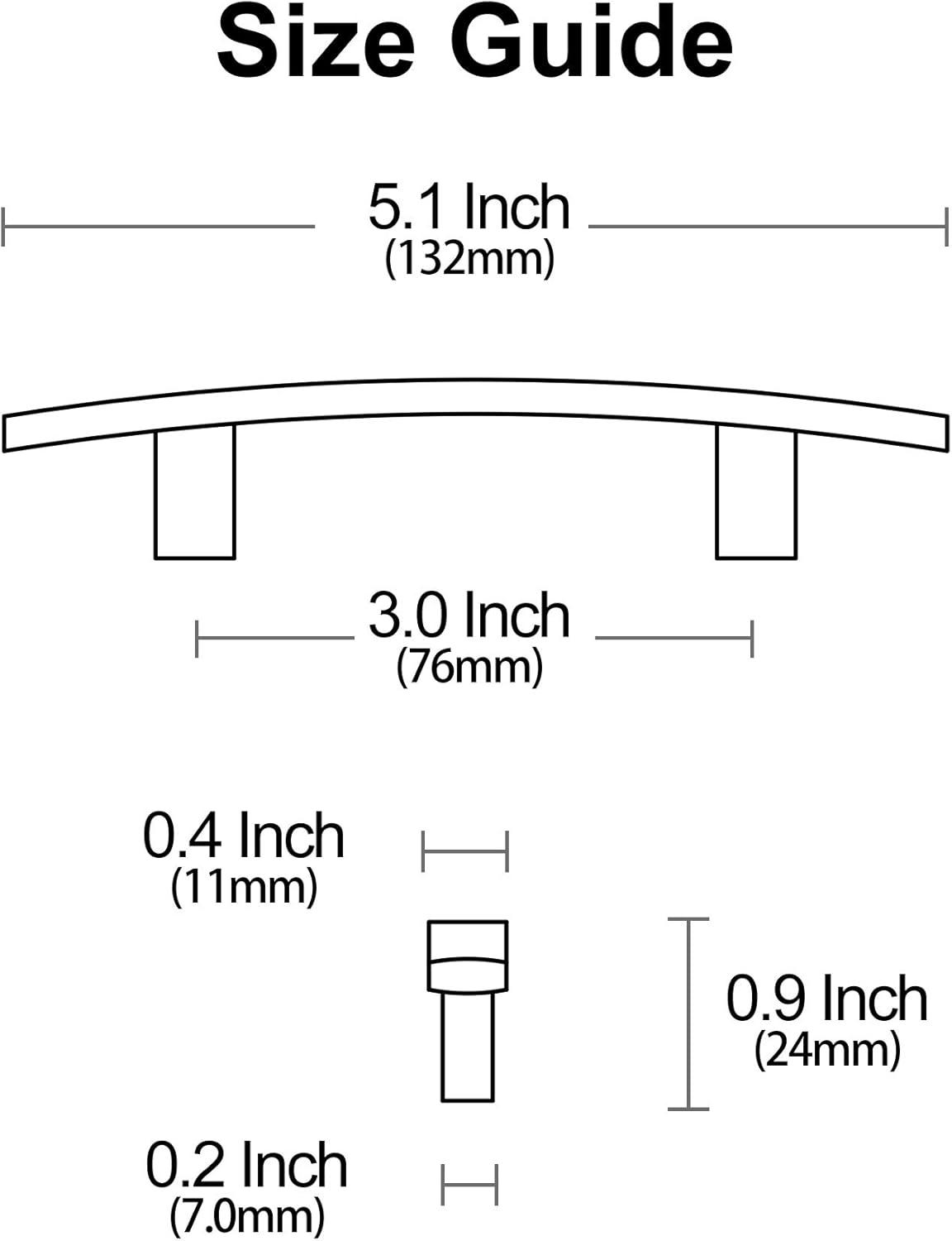 Oil Rubbed Bronze Curved Bar Cabinet Pulls with Mounting Hardware