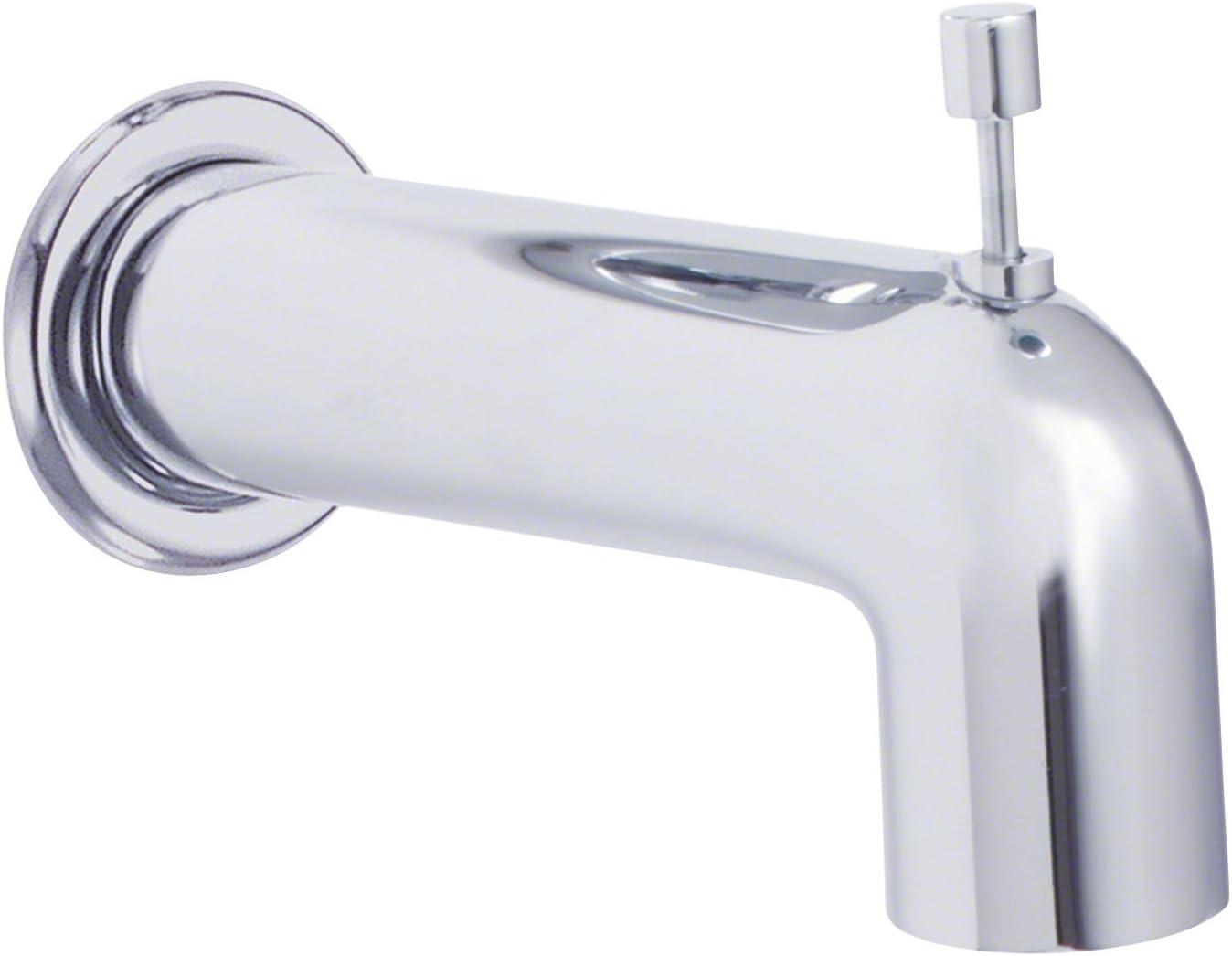 Chrome Wall Mounted Tub Spout with Diverter