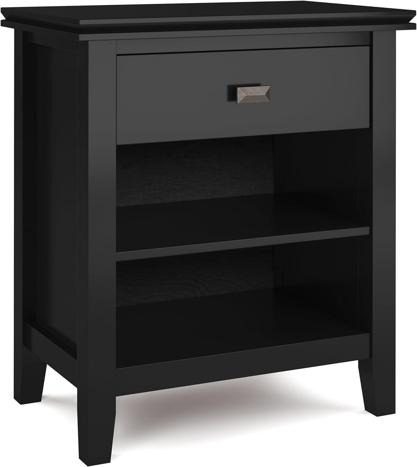 Simpli Home Artisan 24"W Solid Wood Nightstand with Drawer and Shelves & Reviews | Wayfair