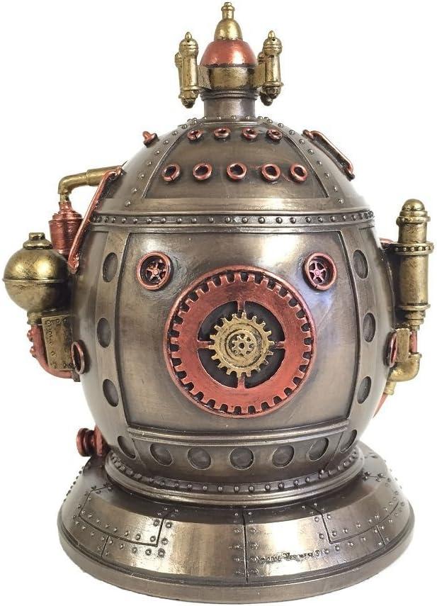 Steampunk Time Machine Clock & Trinket Box Statue