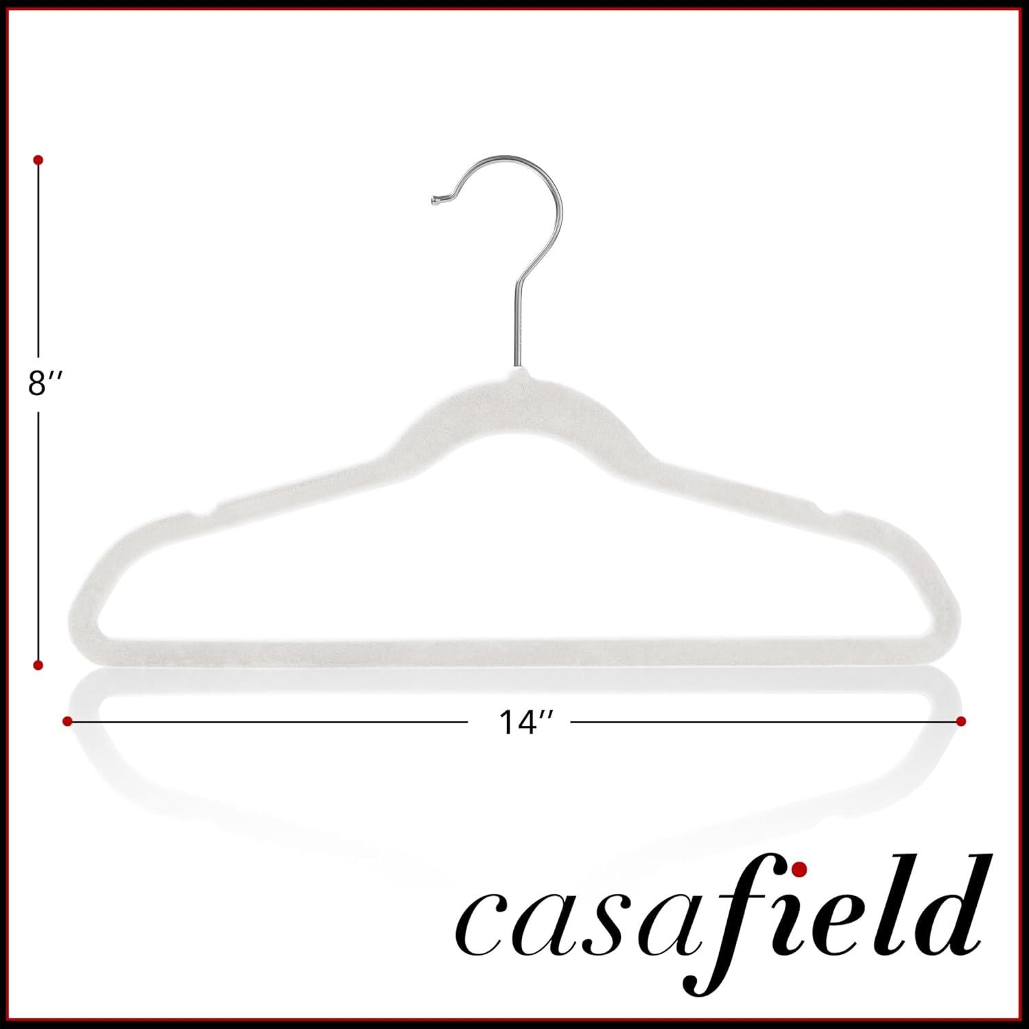 Casafield 14" Velvet Kid's Hangers for Children's Clothes, Set of 50