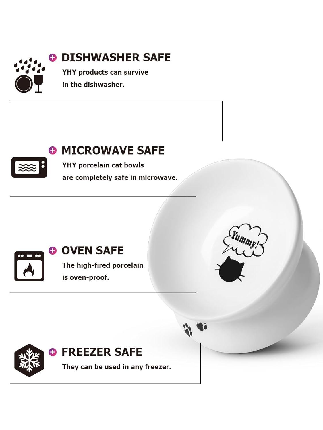 Cat Bowl Anti Vomiting,Raised Cat Food Bowls, Tilted Elevated Cat Bowl, Ceramic Pet Food Bowl for Flat Faced Cats, Small Dogs