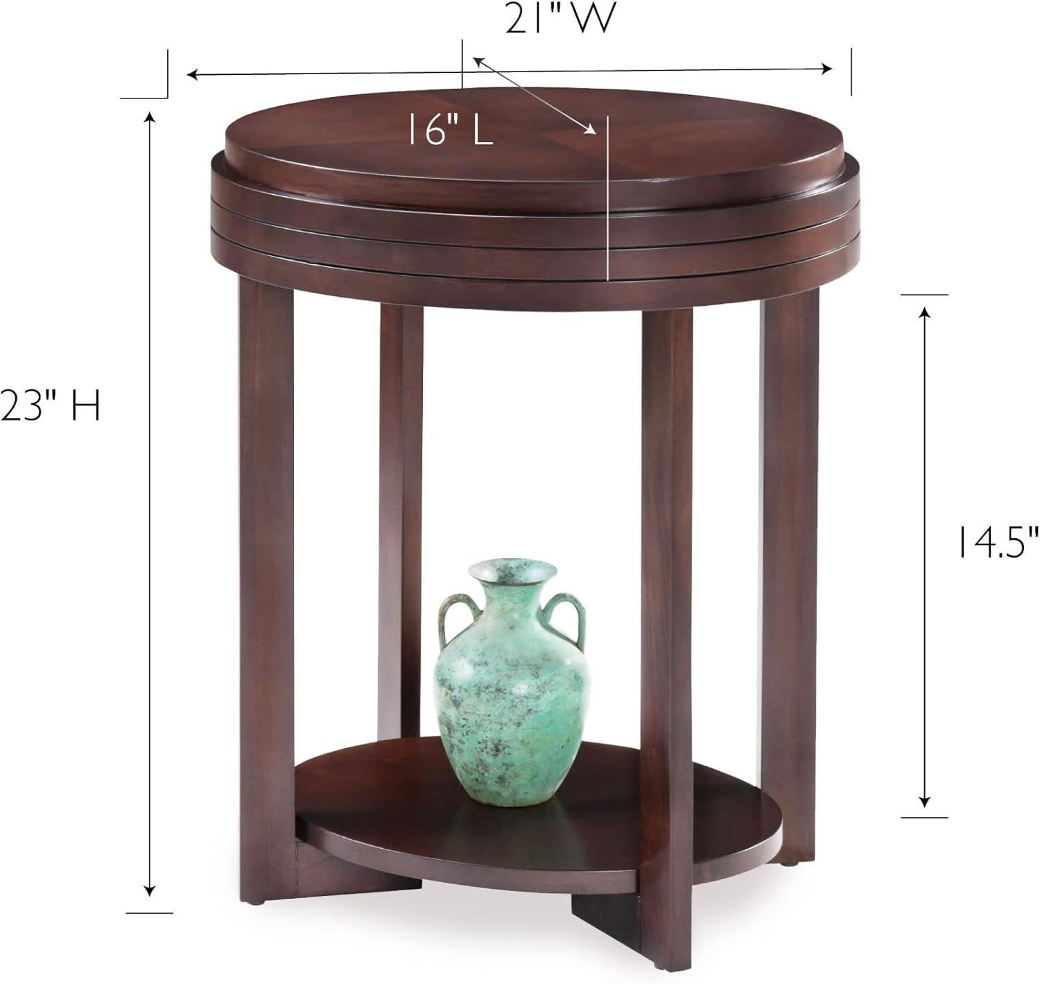 Leick Favorite Finds Oval Wood End Table in Chocolate Cherry