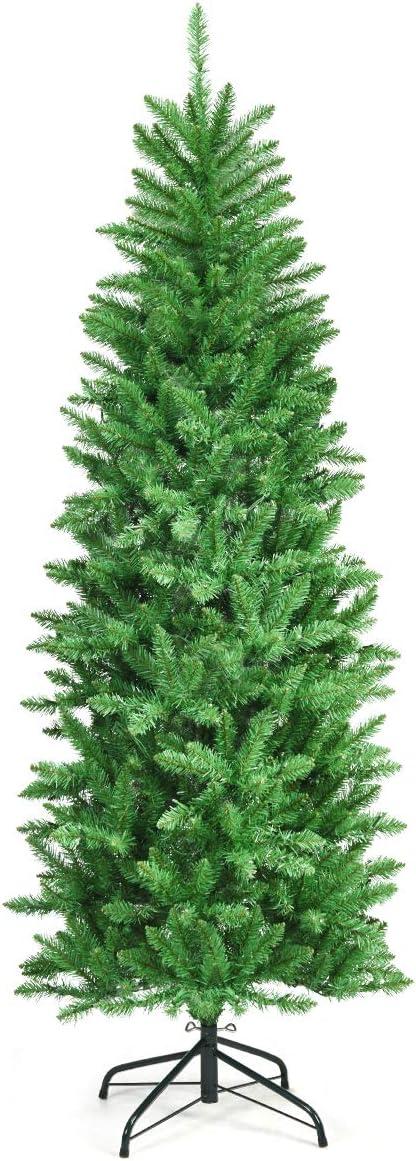 6' Green Pre-Lit Artificial Fir Christmas Tree with LED Lights