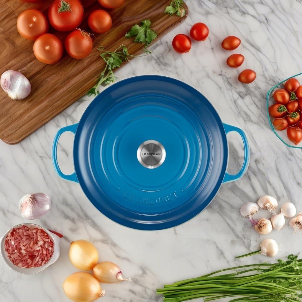 Le Creuset Enameled Cast Iron Signature Round Wide Dutch Oven, 6.75 Qt.