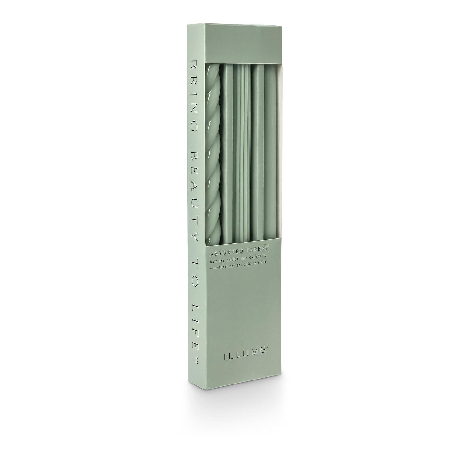 ILLUME Beautifully Done Unscented Assorted Candle Tapers 3-Pack