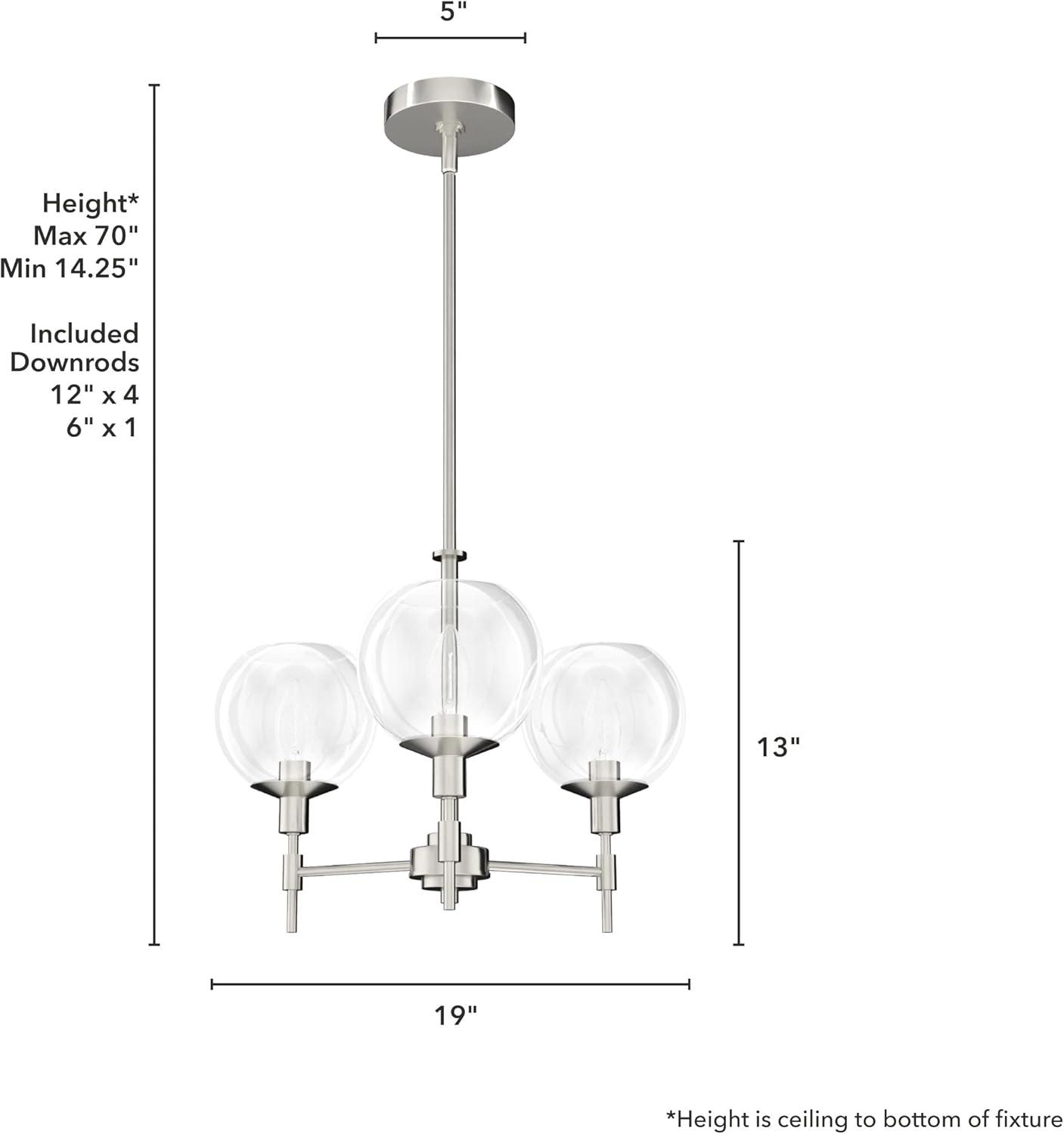 Hunter Fans - Xidane - 3 Light Chandelier In Mid Century Style-13 Inches Tall