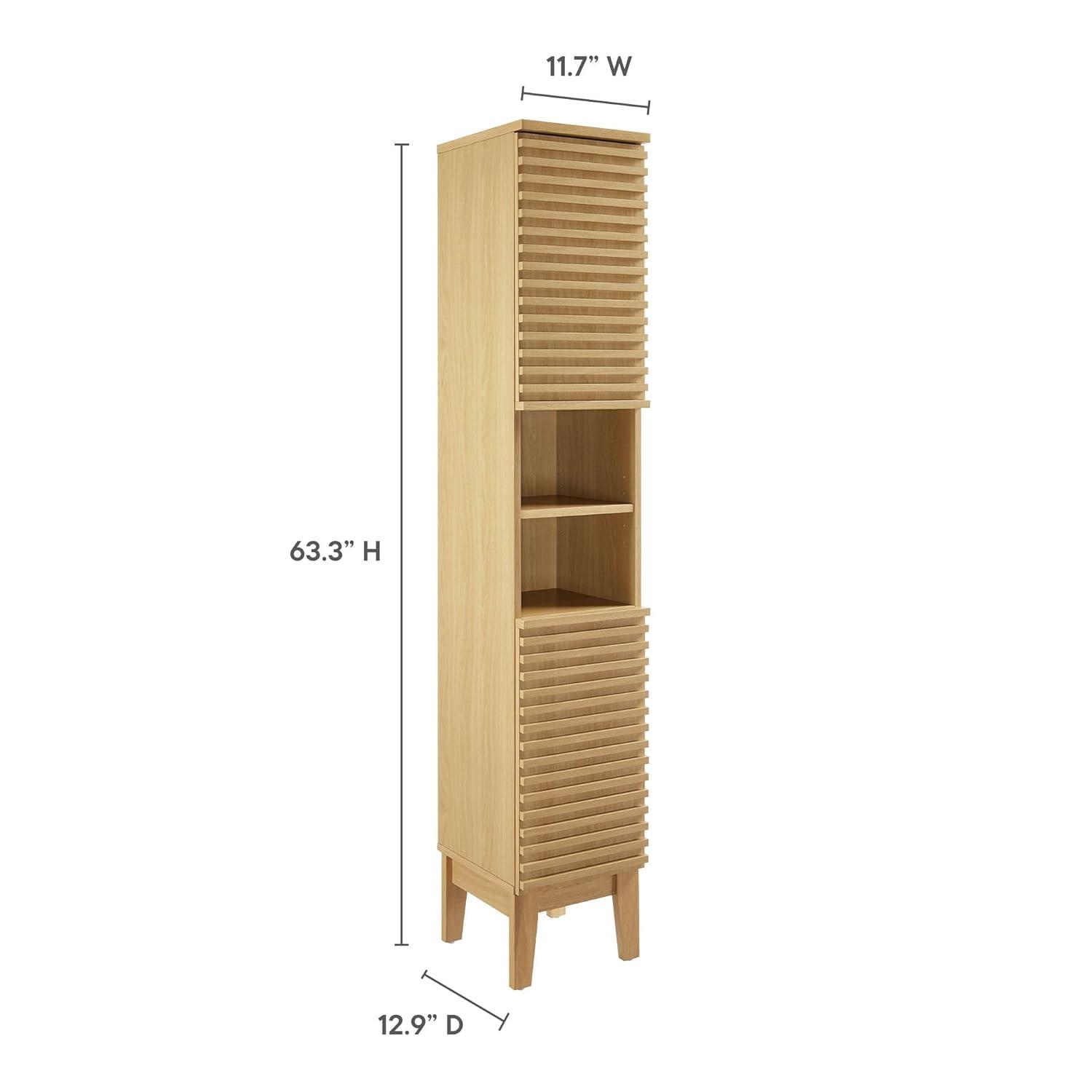 Modway Render Tall Narrow Bathroom Storage Cabinet