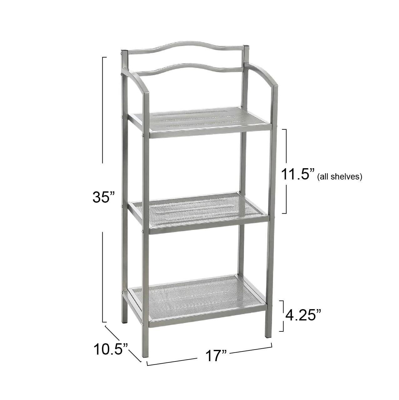 3-Tier Metal Over the Toilet Bathroom Storage Shelf, Gray