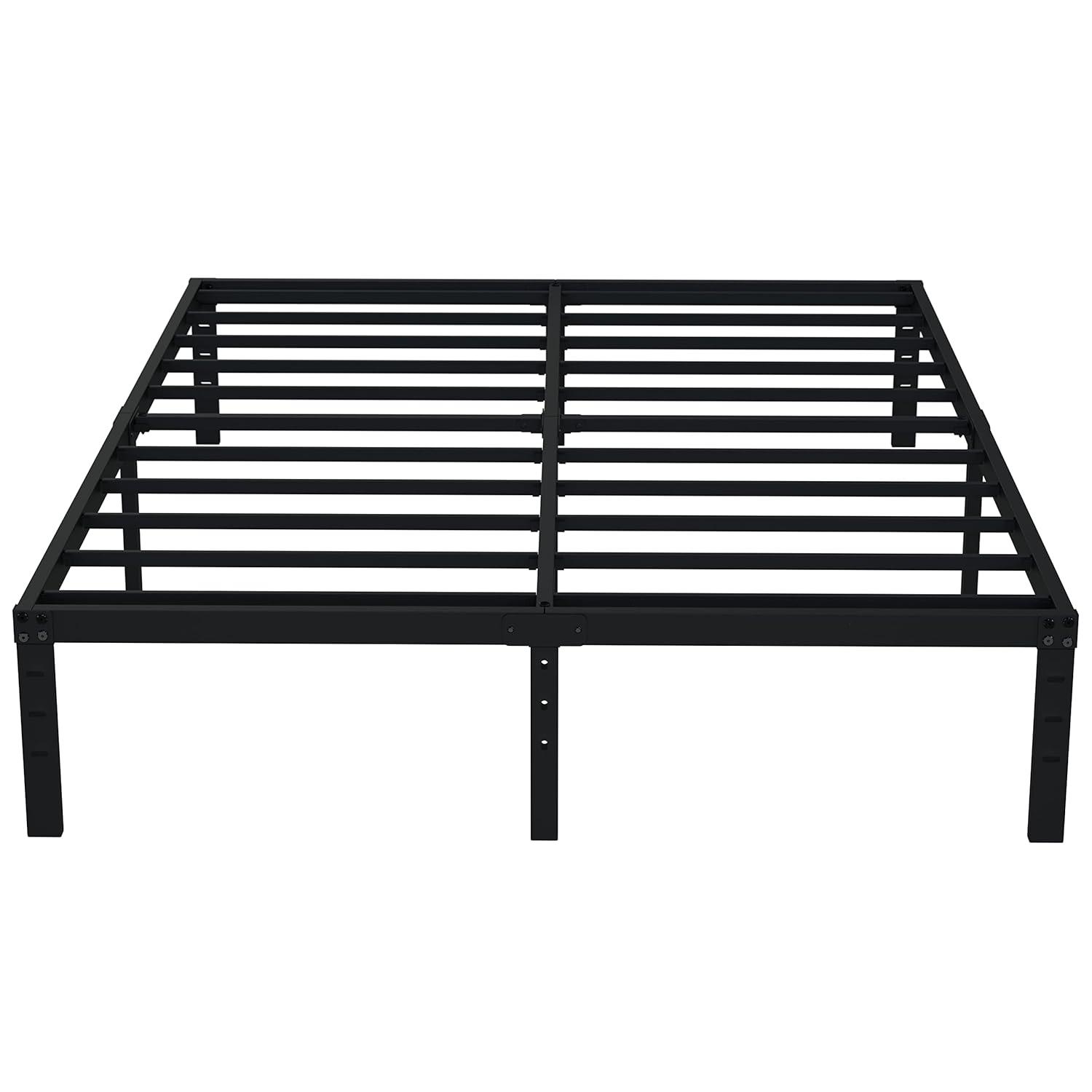 14 inches Queen Bed Frames No Box Spring Needed ,2500 lbs Heavy Duty Metal Platform Bed Frame with Storage Queen Size for Adult Black