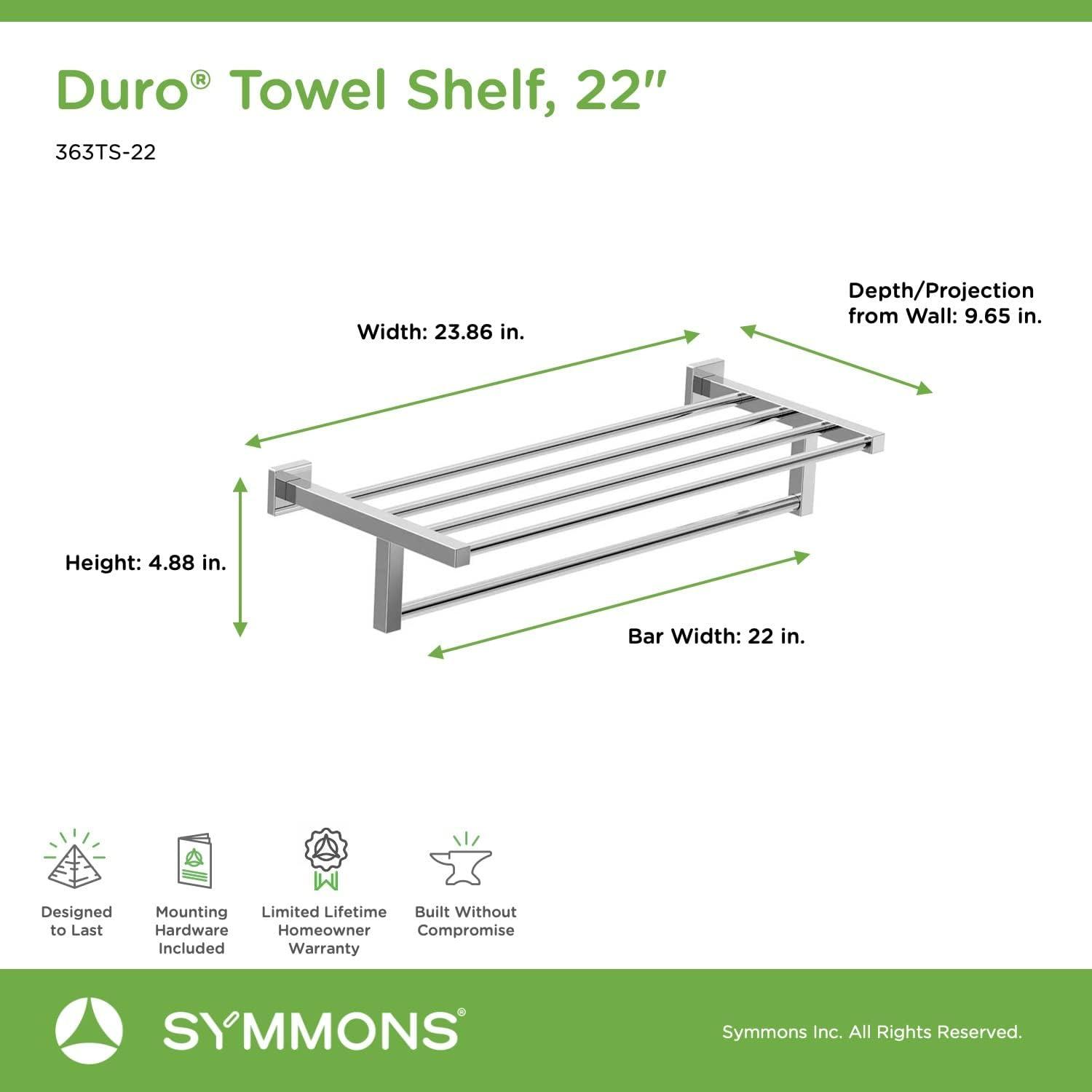 Duro 22 Inch Wall Mounted Towel Shelf