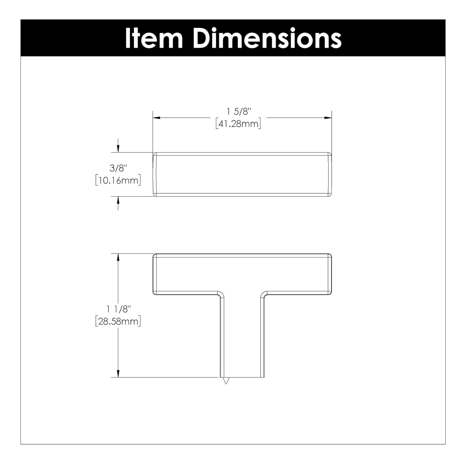 Skylight Collection T-Knob 1-5/8 Inch x 3/8 Inch