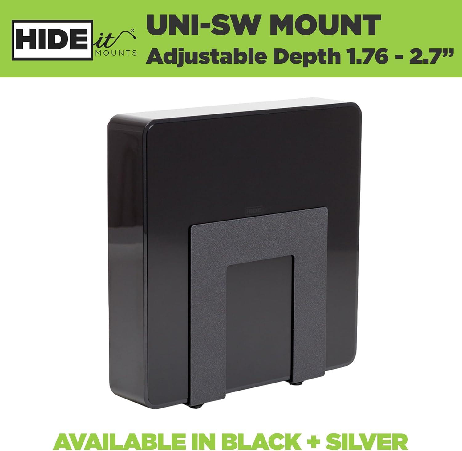 HIDEit Mounts Uni-SW Adjustable Small Wide Electronic Device Wall Mount