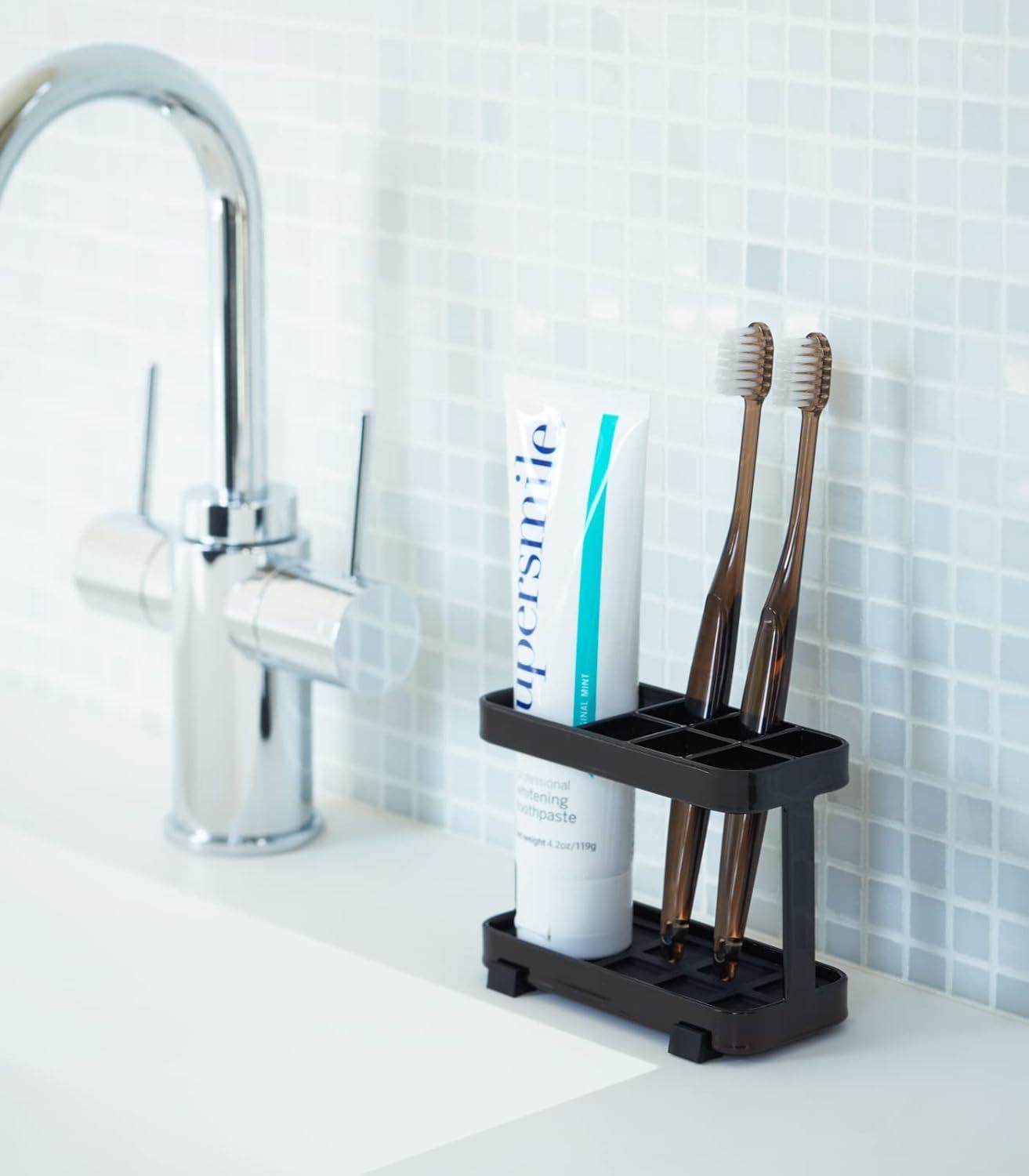 Yamazaki Home Tower Yamazaki Home Toothbrush And Toothpaste Holder For Bathroom Countertop, Steel, Water Resistant