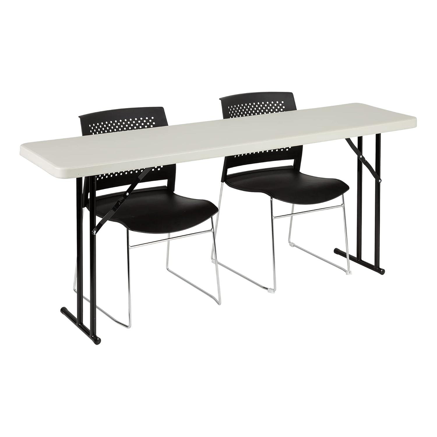 Rectangular Blow-Molded Plastic Folding Training Seminar Table
