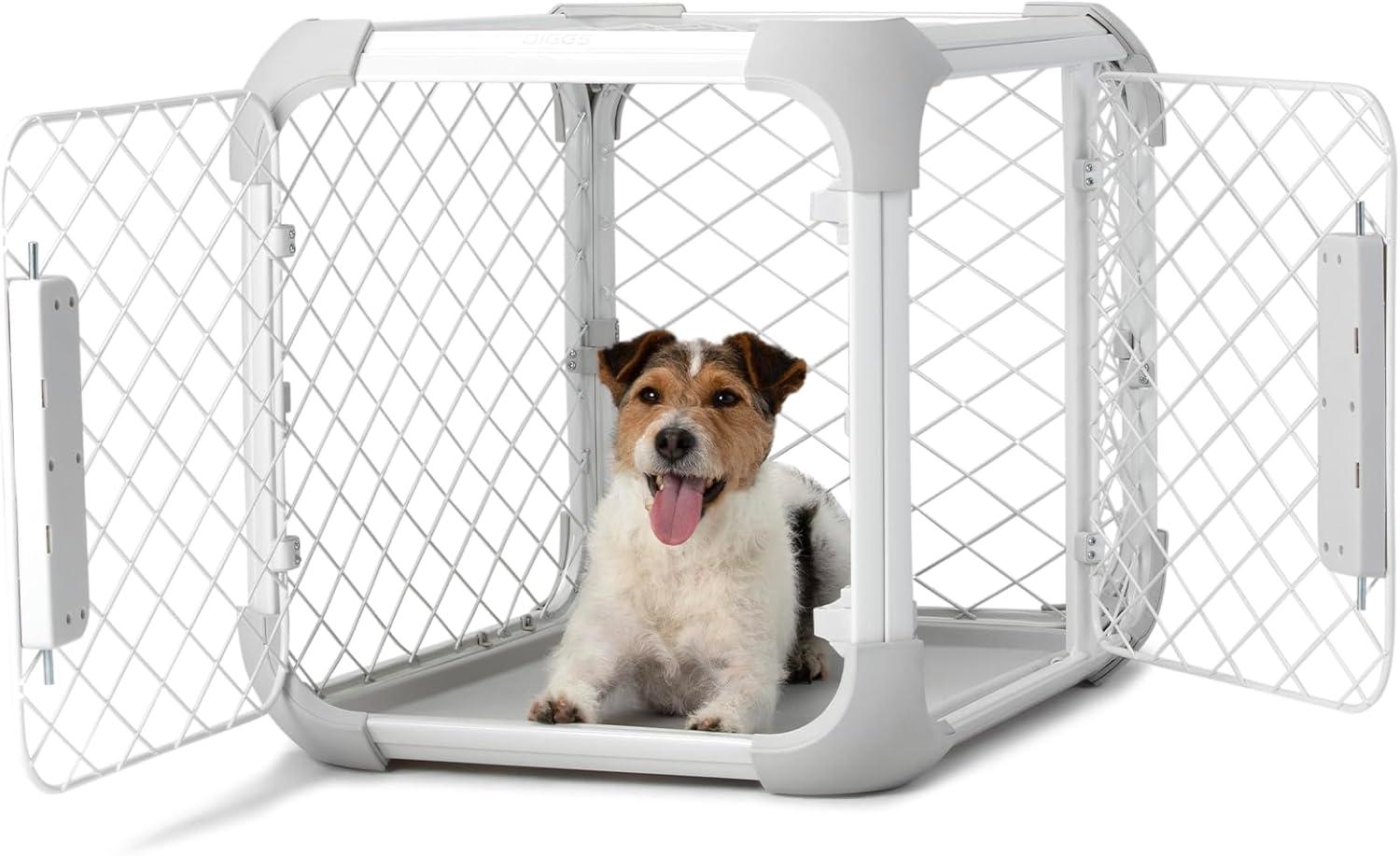 DIGGS 24" Evolv Dog Crate - Safe, Durable Kennel with Removable Ceiling Panel and Modular - Ash