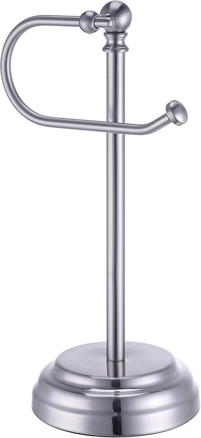 SunnyPoint Classic Decorative Metal Fingertip Towel Holder Stand; Brush Chrome