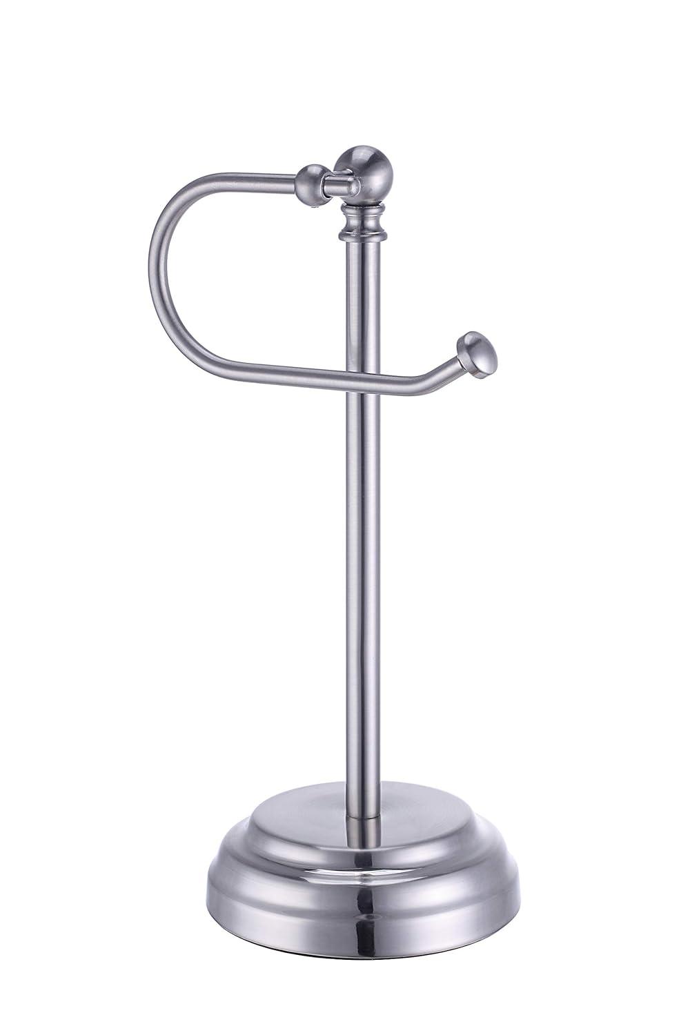 SunnyPoint Classic Decorative Metal Fingertip Towel Holder Stand; Brush Chrome