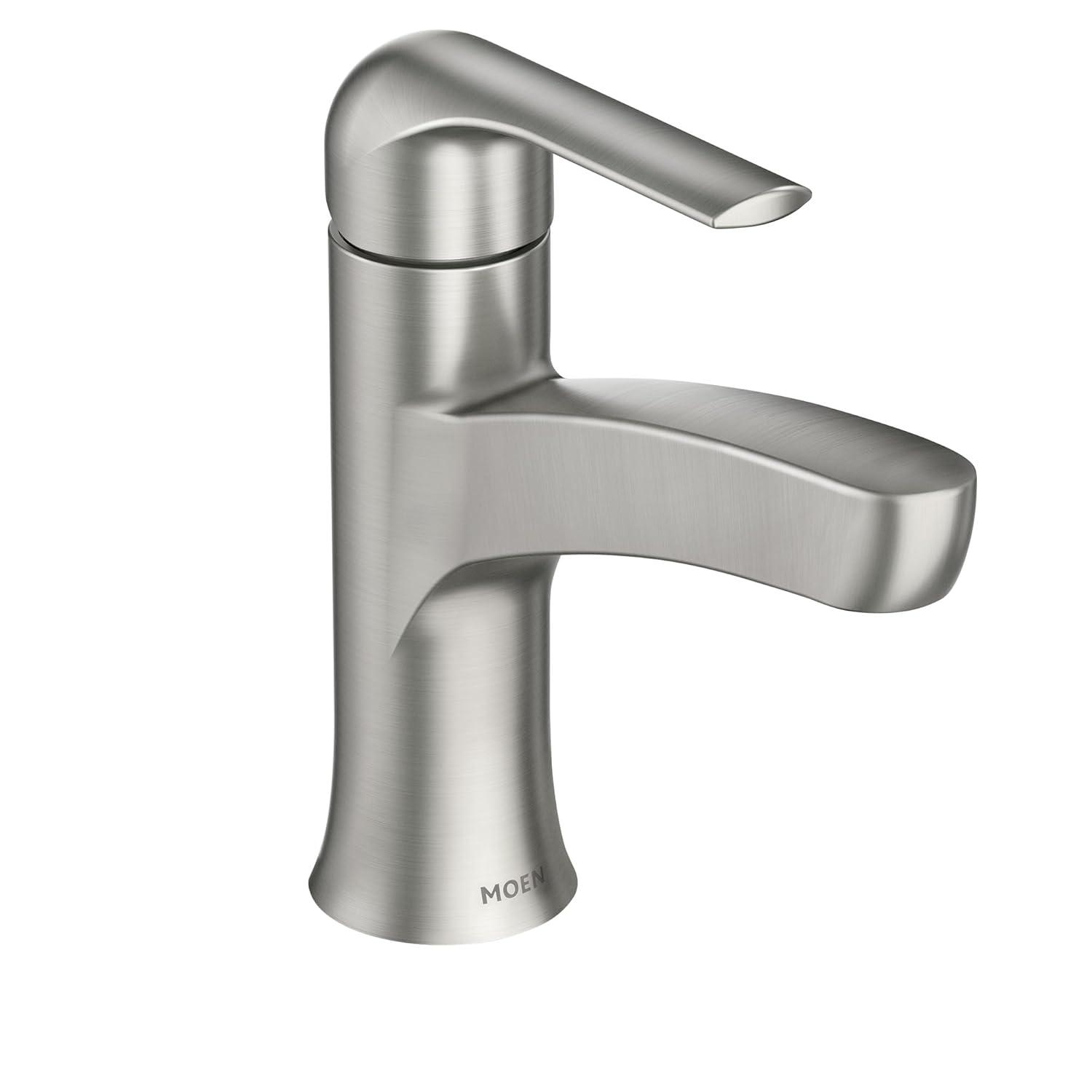 Moen Tilson Spot Resist Brushed Nickel Bathroom Faucet with Optional Deck Plate, 84565SRN