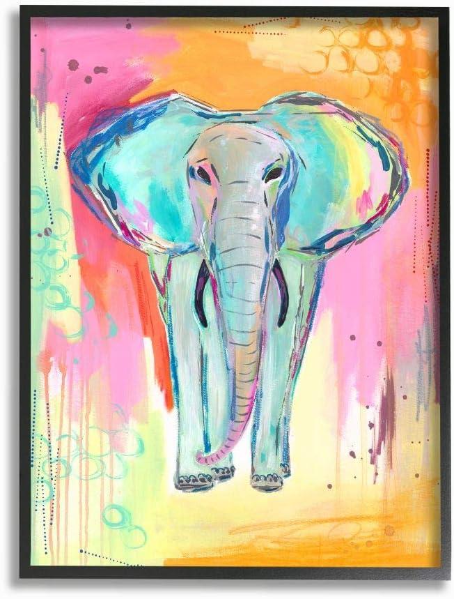 " Colorful Elephant With Abstract Pastel Background " by Jennifer McCully