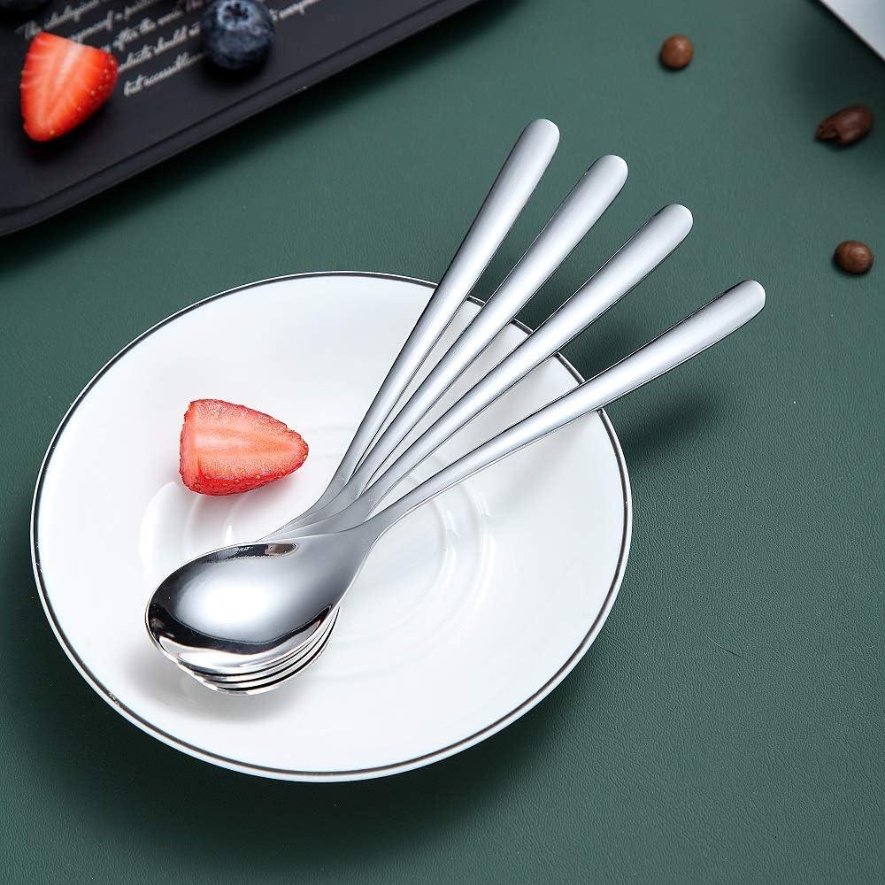 6.6" Silver Stainless Steel Modern Teaspoon Set, 12 Pieces