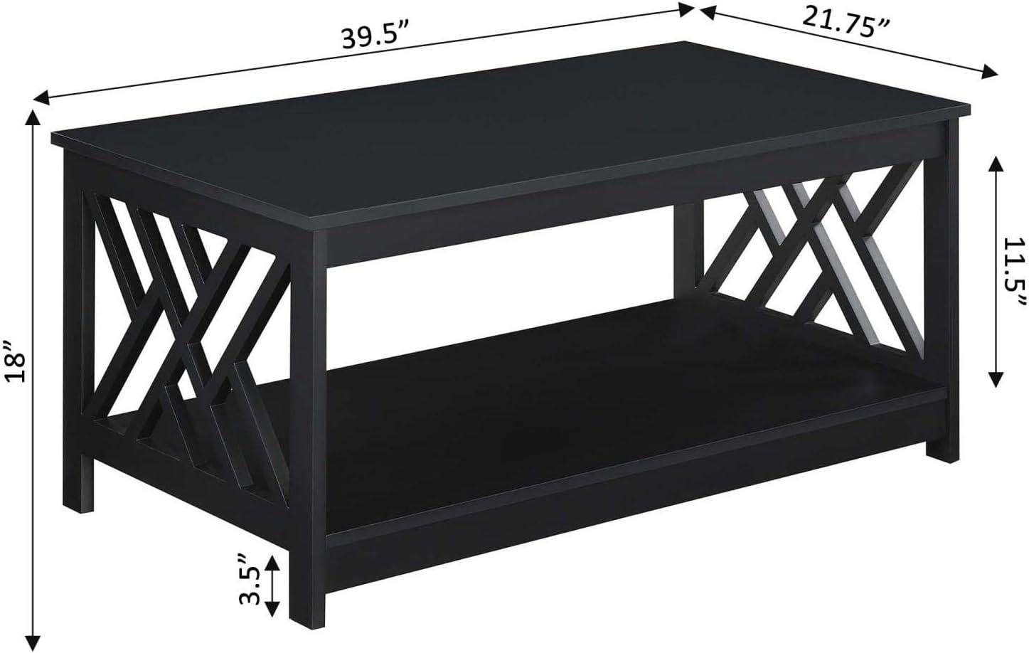 Convenience Concepts Titan Coffee Table with Shelf, Multiple Finishes