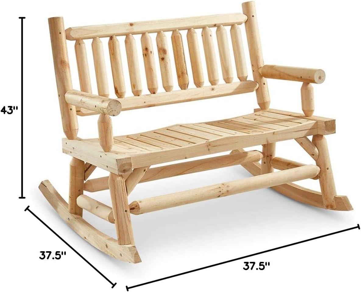 CASTLECREEK 2-Seat Wooden Rocking Bench