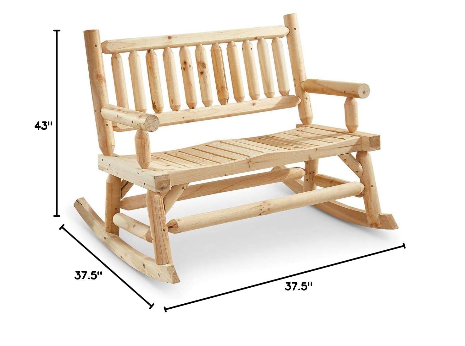 CASTLECREEK 2-Seat Wooden Rocking Bench
