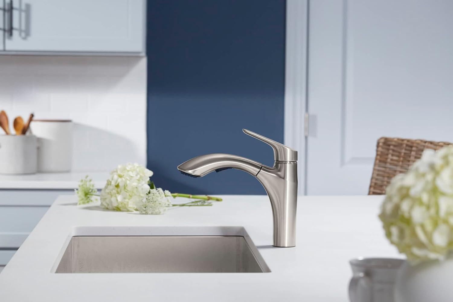 Rival Single-Handle Pull-Out Kitchen Sink Faucet With Two-Function Sprayhead