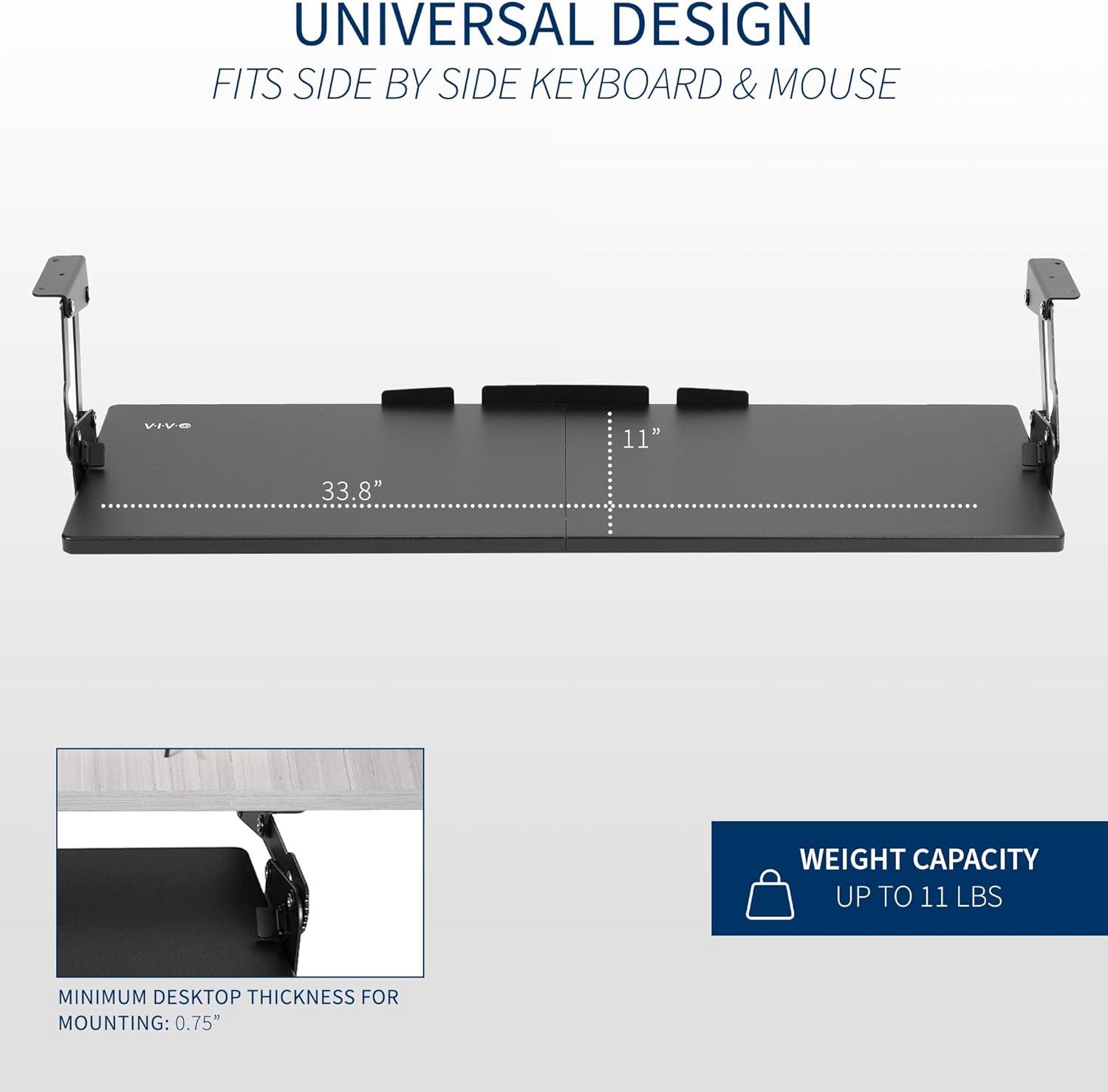 2.2'' H x 26.8'' W Keyboard Tray/Drawer