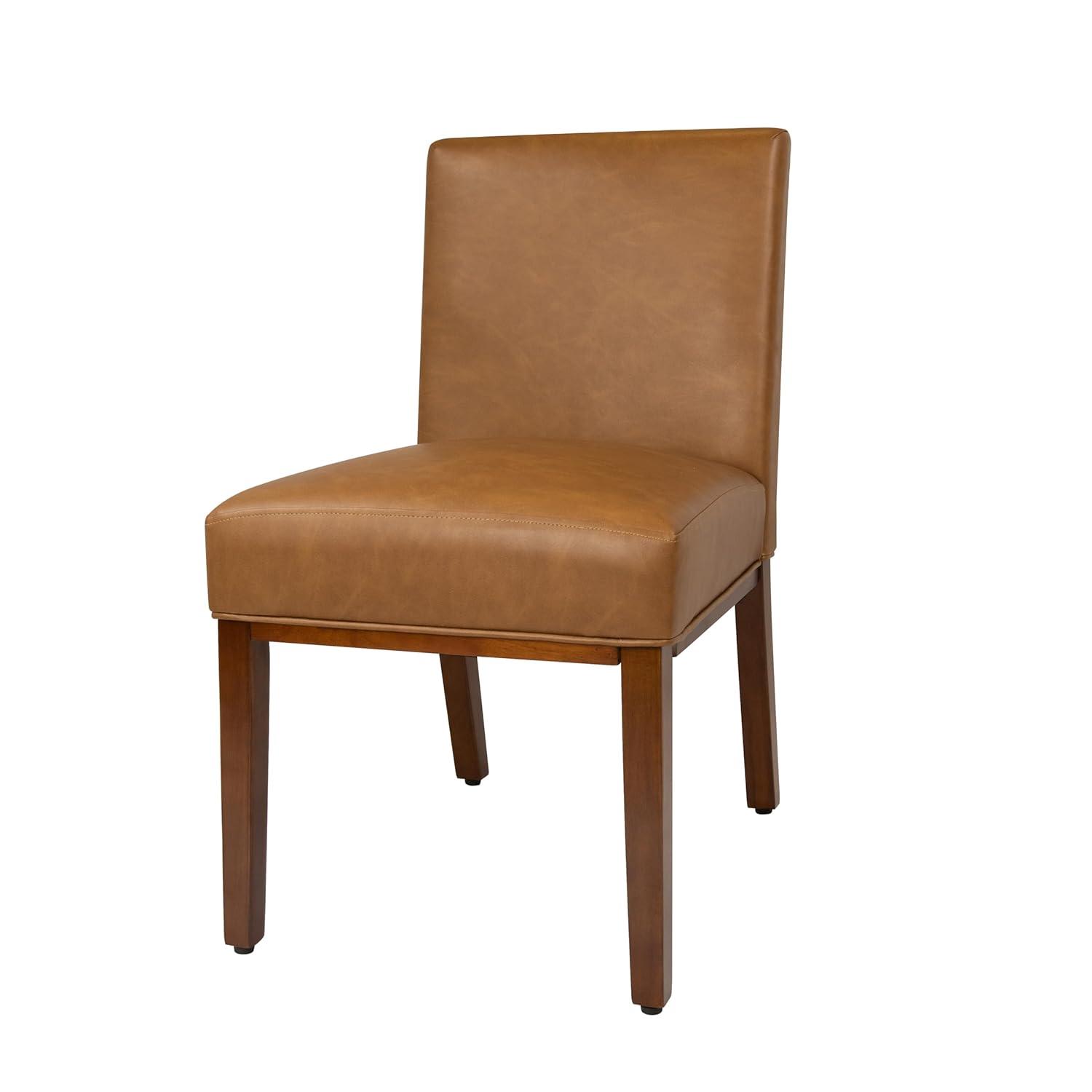Kolbe Dining Chair Carmel Faux Leather - HomePop: Espresso Legs, PVC Upholstery, Spot Clean