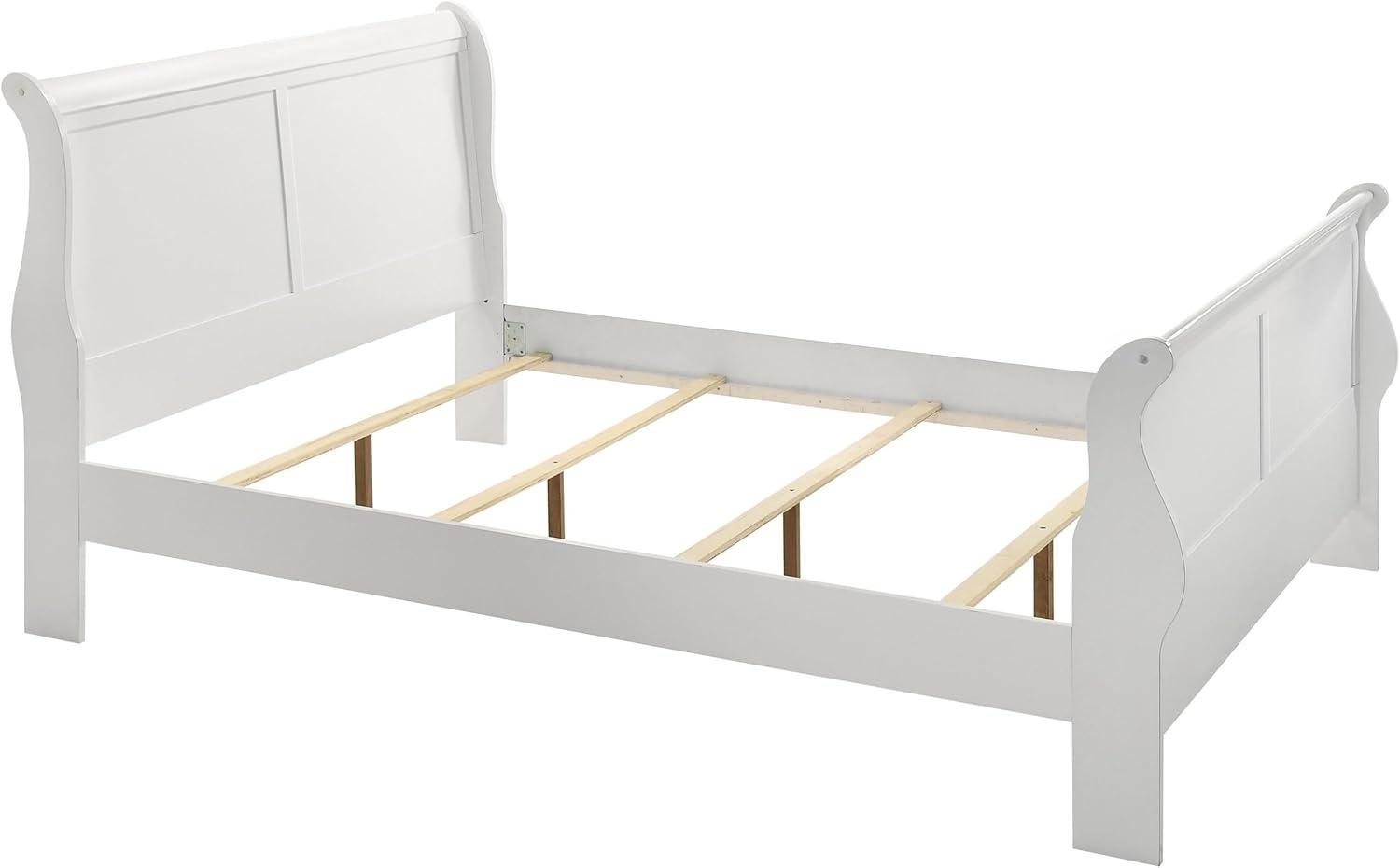 Louis Philippe Full Sleigh Panel Bed White