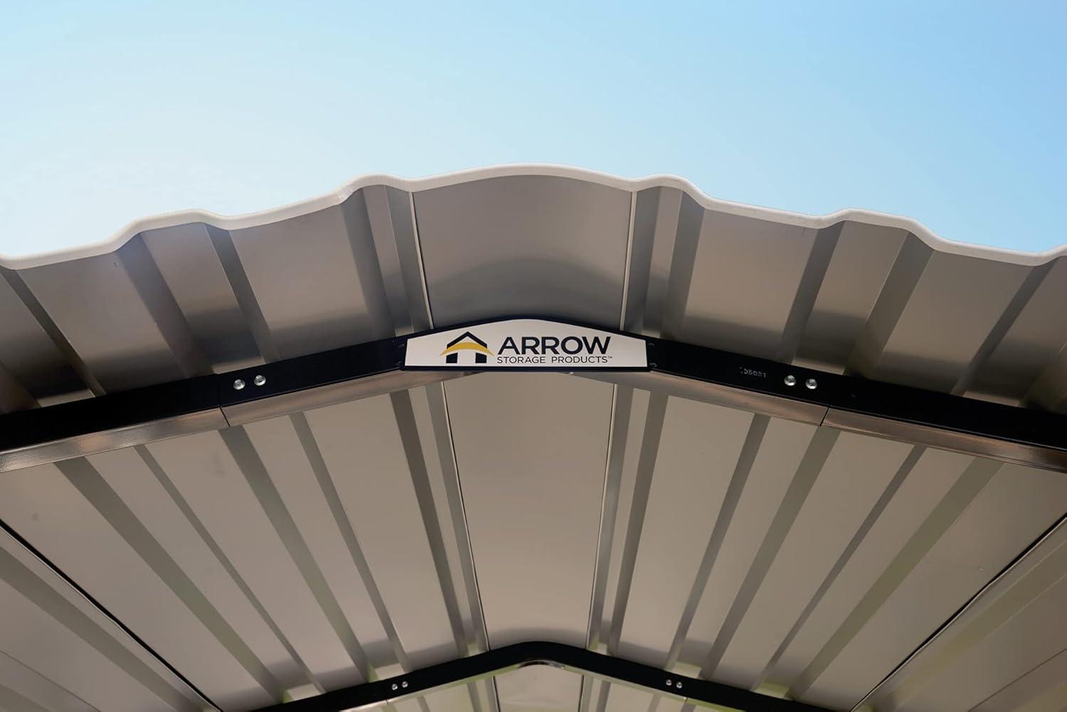 Arrow Carports Galvanized Steel Carport, Full-Size Metal Carport Kit, 12' x 29' x 9', Charcoal