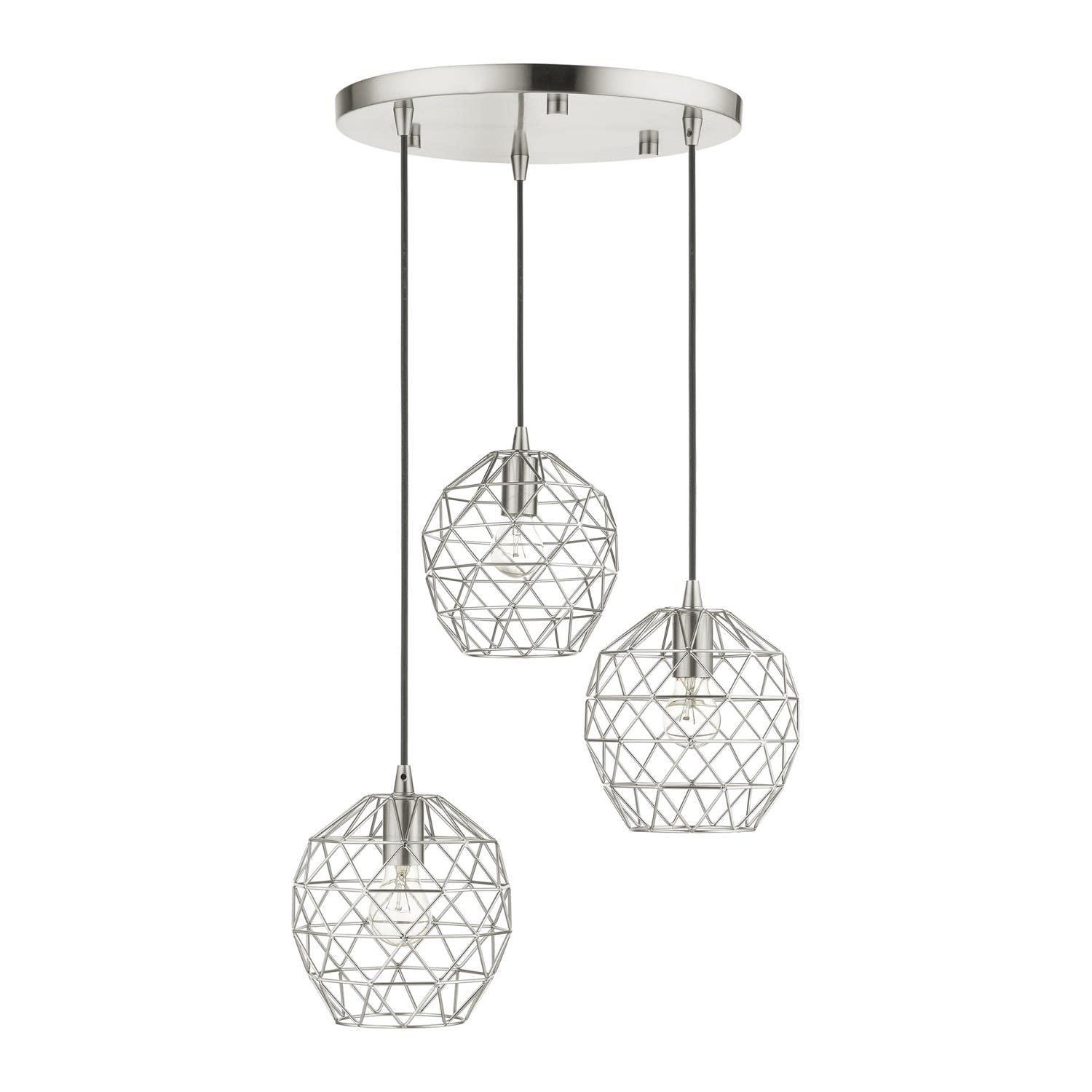 Livex Lighting Geometrix 3 - Light Pendant in  Brushed Nickel