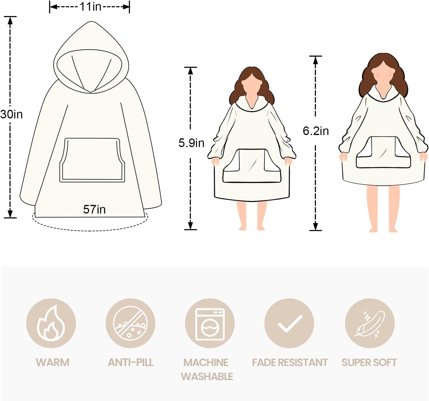 PAVILIA Faux Shearling Wearable Blanket Hoodie, Cozy Oversized Hooded Sweatshirt Adults, Warm Fleece Big Pocket