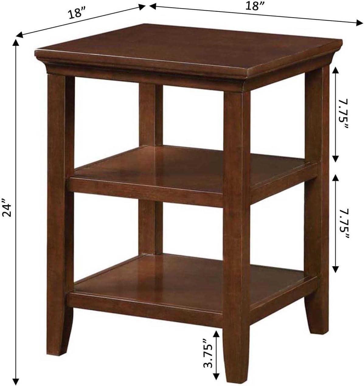 Convenience Concepts Tribeca End Table with Shelves, Espresso