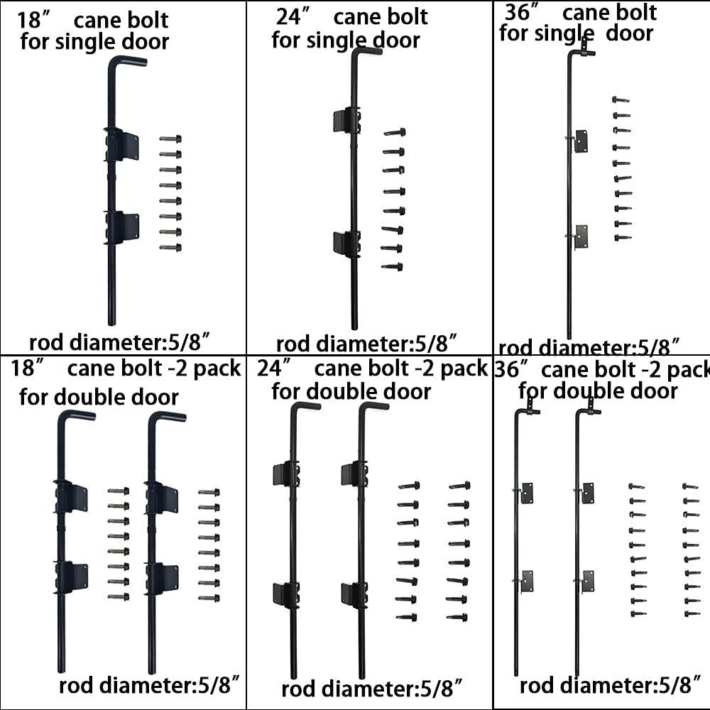 Cane Bolt Drop Rod Gate Drop Pin 36in Heavy Duty Steel-2 Pack