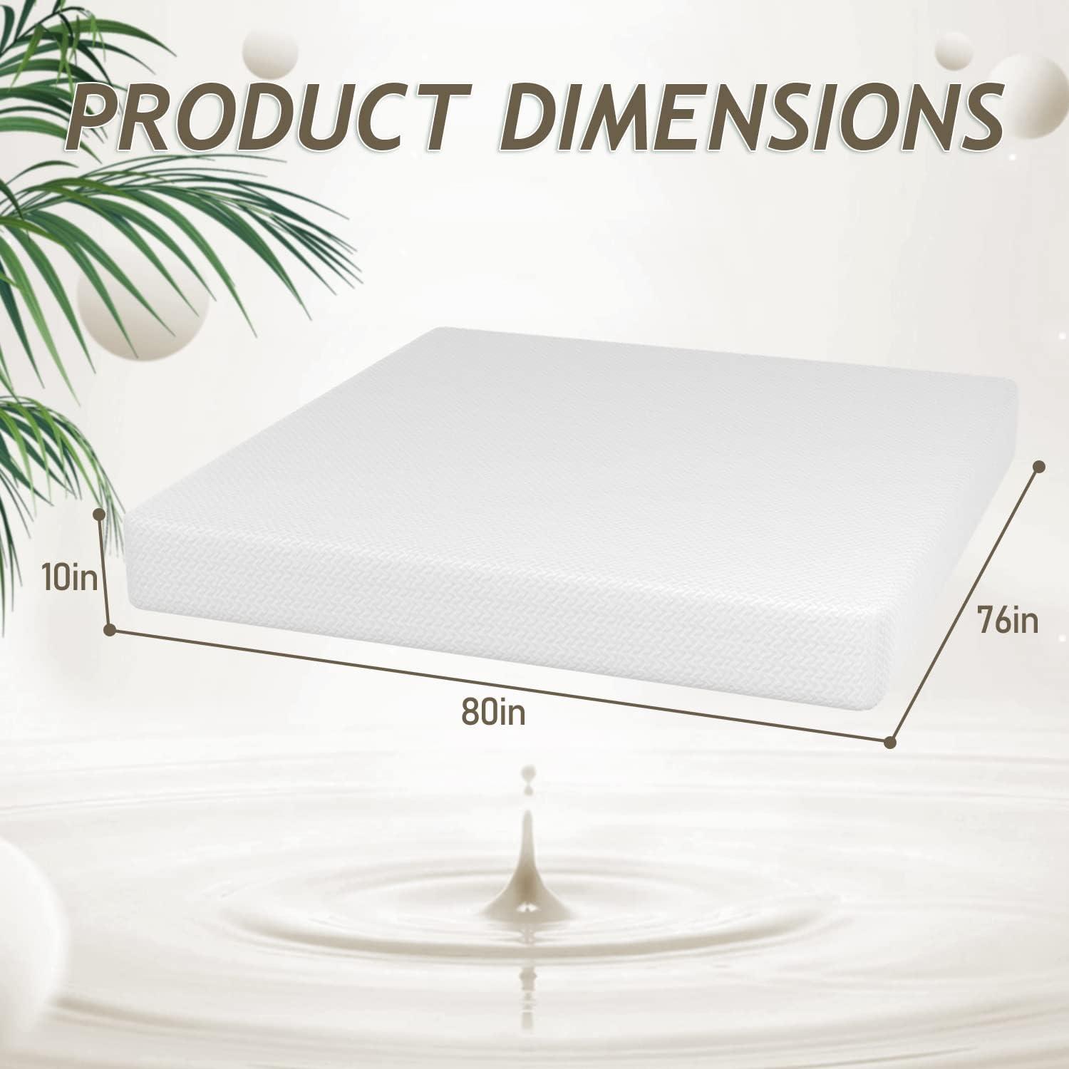 King White Gel Memory Foam Mattress with Removable Cover