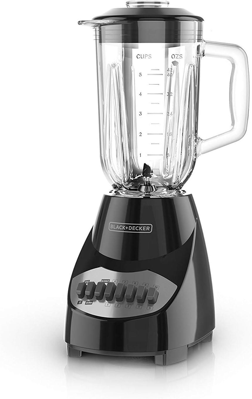 BLACK+DECKER BLACK+DECKER 10-Speed Countertop Blender, BL2010BG, 6-Cup Glass Jar, Dishwasher-Safe, Stainless Steel Blade, Suction Feet