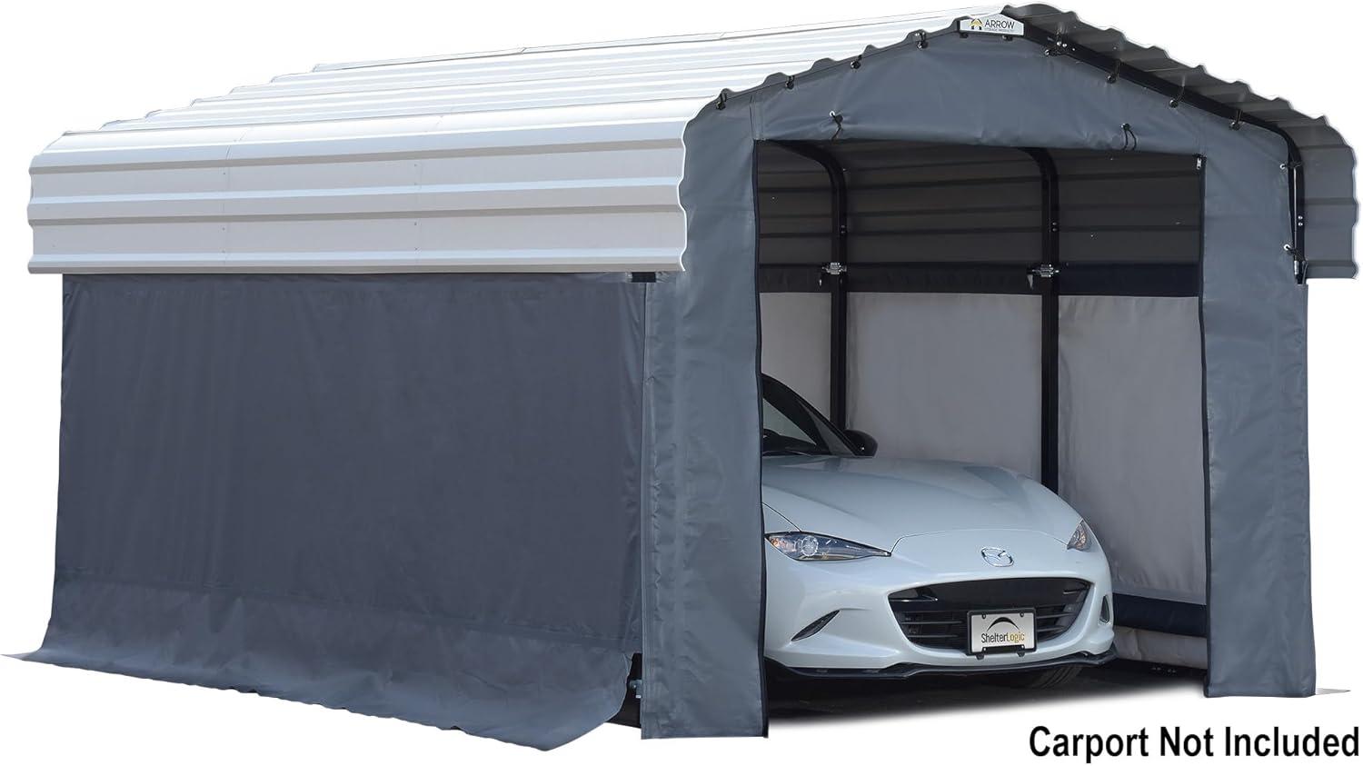 Gray Polyethylene Fabric Enclosure Kit for 10 x 15 ft Carports