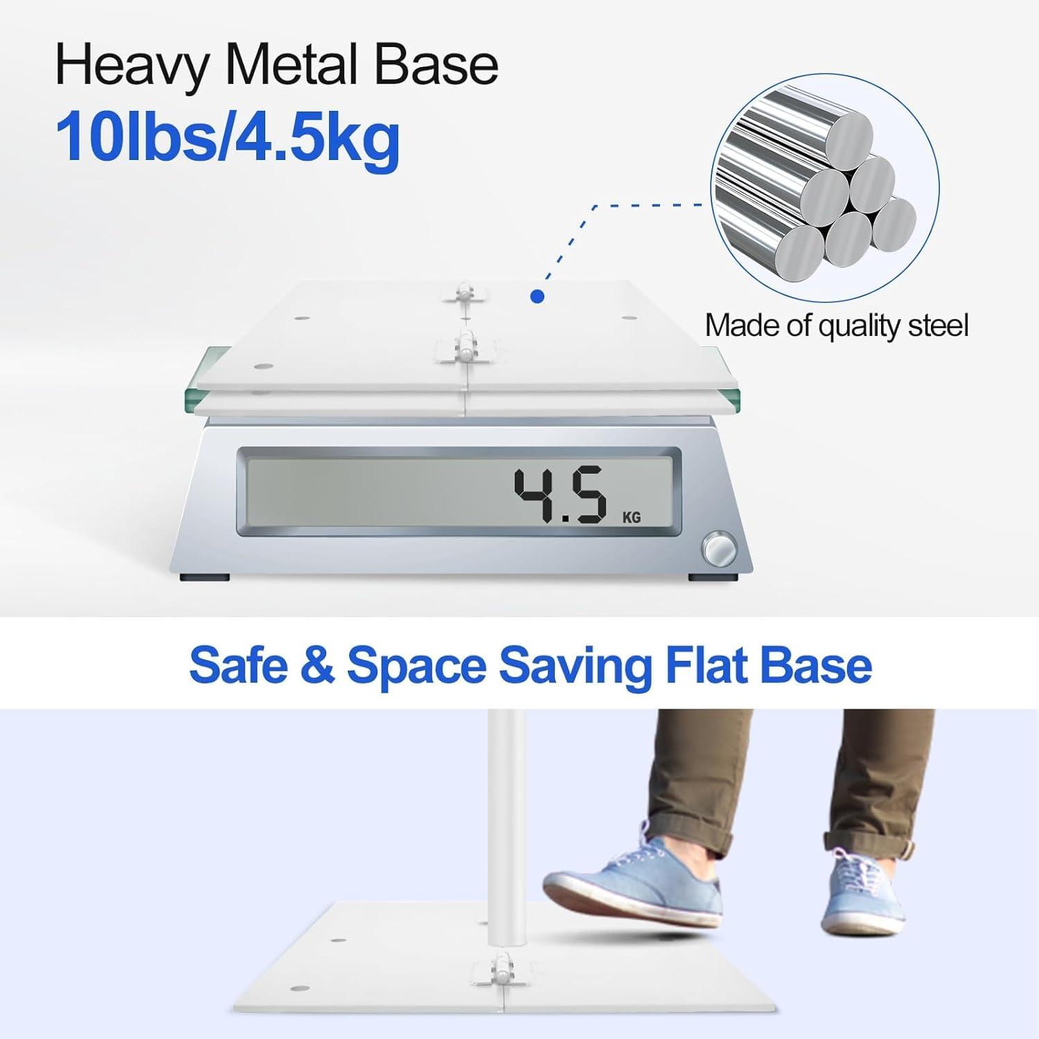 EMART Backdrop Stand, 6.5x10 ft Adjustable Photo Background Pipe and Drape Photography Kit with Heavy Duty Metal Flat Base for Parties, Wedding, Video Studio, Birthday - White