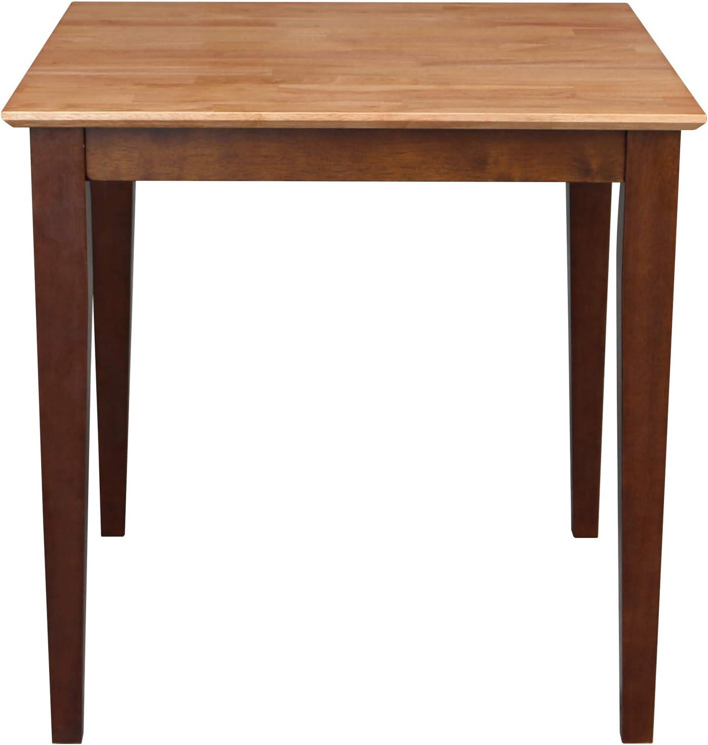 Solid Wood Top Table with Shaker Legs Cinnamon/Brown - International Concepts