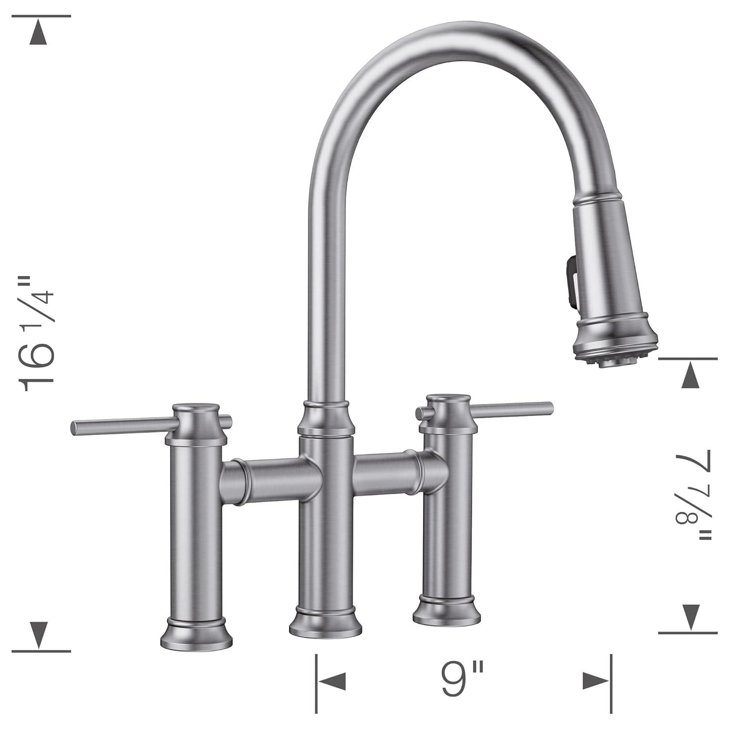 Empressa Pull Down Dual Spray Bridge Faucet