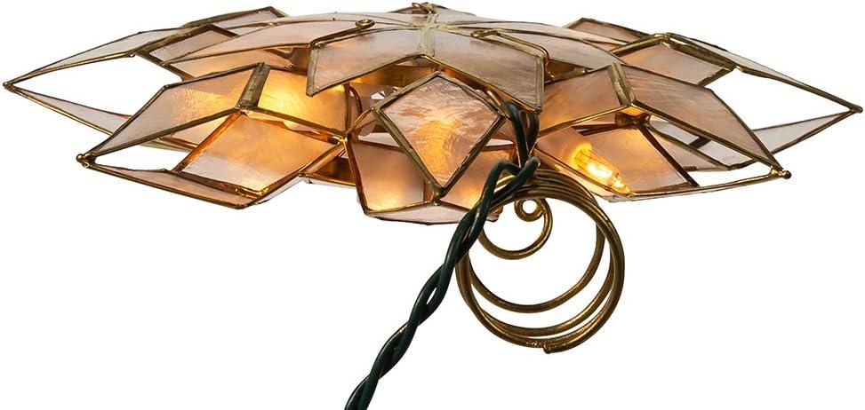 Kurt Adler 10-Light Capiz Clear Star Treetop