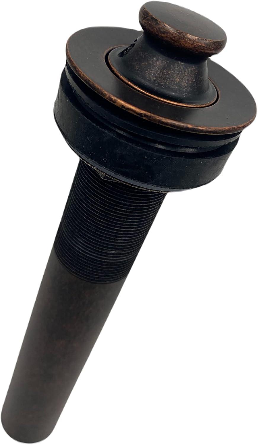 SimplyCopper 1.5" Oil Rubbed Bronze Lift & Turn Drain - 8"H x 1.25" x 2.5